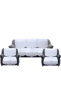 Cotton Net Sofa Cover 5 Seater ( Pack Of 3+1+1 ) , 6 Pieces For 3 seater Long sofa seat and Back cover , 4 pieces for 2 single seater sofas-thumb1