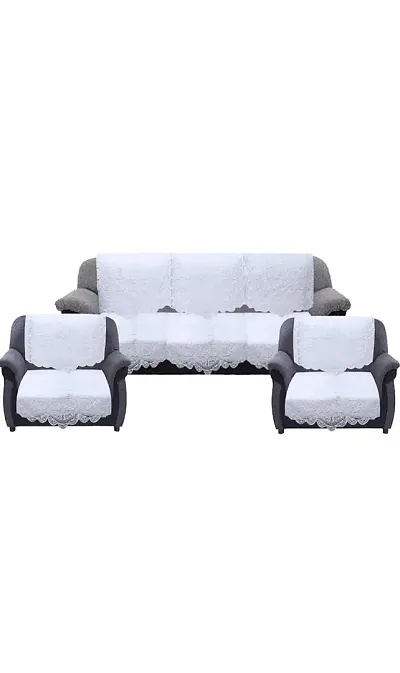 Cotton Net Sofa Cover 5 Seater ( Pack Of 3+1+1 ) , 6 Pieces For 3 seater Long sofa seat and Back cover , 4 pieces for 2 single seater sofas