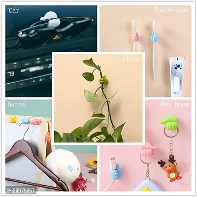 TIRTH Enterprise Self Adhesive Silicone Thumb Hook||Thumb Holder Hooks for Hanging Wall Hangers, Bedroom, Kitchen Accessories Items, Cable Wire, Wall Hangers, Bedroom, Car - 15pcs (Multicolor)-thumb4