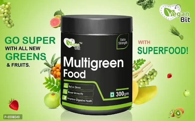 Vegan Bit Multigreen food - Complete Nutrition Powder | Plant-Based Nutrition, Detoxifies Body, Glowing Skin and Healthy Digestion| Ayurvedic Herbs help Build Strength and Immunity