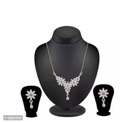 Stylish Multicoloured Alloy Mangalsutra With Earring Set For Women-thumb0