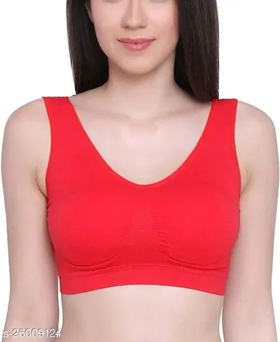 Buy VANILLAFUDGE Women's Padded Non-Wired Synthetic Seamless Removable  Padded Soft Cup Sports Air Bra (Color May Vary) Size (Pink-34) bra, bra for  girls, sports bra for women