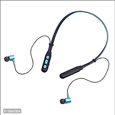 Mahakal Saless B11 Wireless Neckband | Fast Charging | 10 Meter Bluetooth v5.0 Connectivity | IPX4 Water Resistant | Blue Color.-thumb0