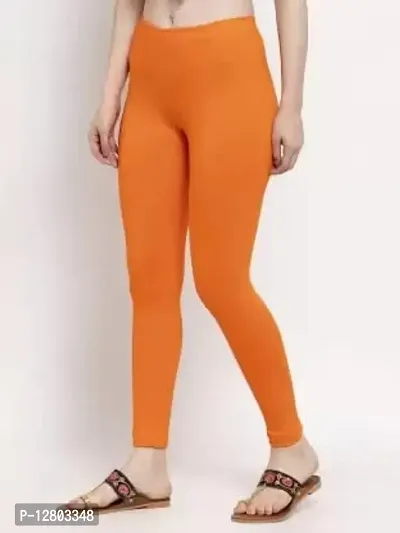 Beautiful Women Casual Wear Cotton 4 Way Lycra Leggings (3XL-(36-40), 26 Orange)-thumb3