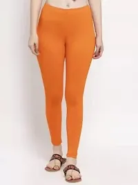 Beautiful Women Casual Wear Cotton 4 Way Lycra Leggings (XL-(28-32), 57 Orange)-thumb3