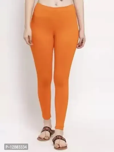 Beautiful Women Casual Wear Cotton 4 Way Lycra Leggings (XL-(28-32), 57 Orange)-thumb4