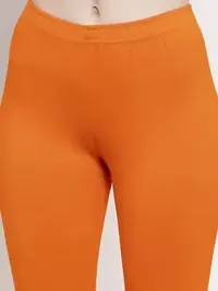 Beautiful Women Casual Wear Cotton 4 Way Lycra Leggings (XL-(28-32), 57 Orange)-thumb4