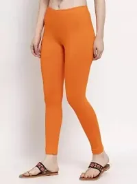 Beautiful Women Casual Wear Cotton 4 Way Lycra Leggings (XL-(28-32), 57 Orange)-thumb2