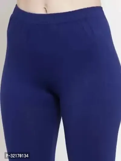 Fabulous Blue Cotton Lycra Solid Leggings For Women-thumb5