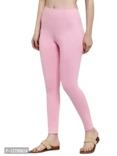 Beautiful Women Casual Wear Cotton 4 Way Lycra Leggings (3XL-(36-40), 98 Pink)-thumb0