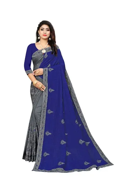 Festival and Wedding Wear Embroidered Sarees with Blouse Piece