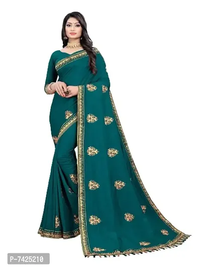 Wonderful Attractive Fancy Embroidery Work Saree-thumb0
