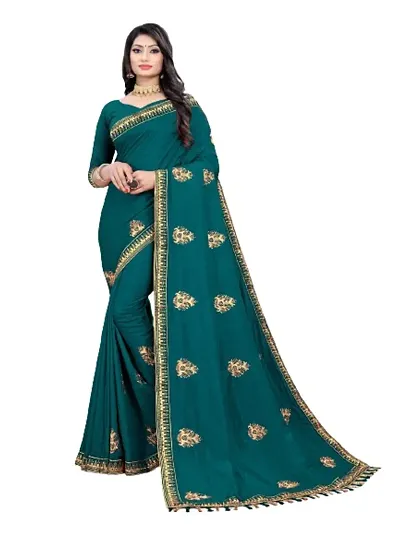 Art Silk Embroidery Work Sarees with Blouse piece