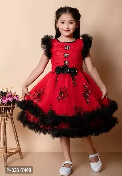 Beautiful Net Embroidered Frocks For Girls-thumb0