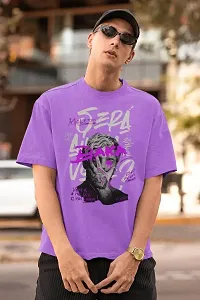 Stylish Purple Cotton Printed T-Shirt For Men-thumb2