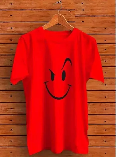 CSK Store Smiley Face Design Round Neck T-Shirt for Men