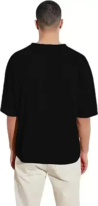 Stylish Black Cotton Solid T-Shirt For Men-thumb1