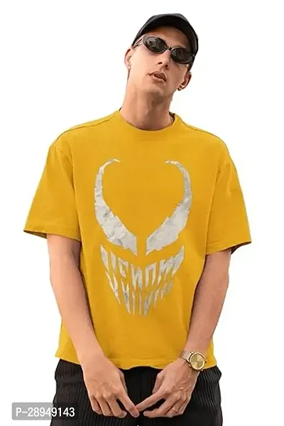 Stylish Yellow Cotton Printed T-Shirt For Men