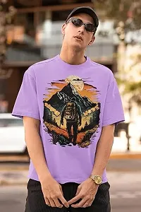 Stylish Purple Cotton Printed T-Shirt For Men-thumb3