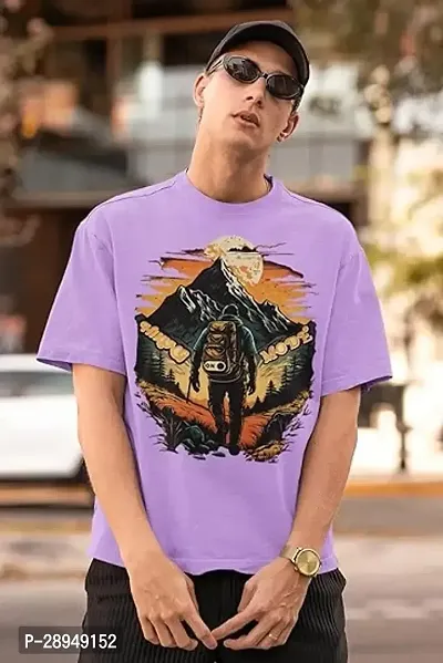 Stylish Purple Cotton Printed T-Shirt For Men-thumb4