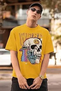 Stylish Yellow Cotton Printed T-Shirt For Men-thumb2