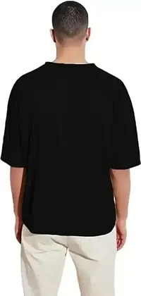 Stylish Black Cotton Solid T-Shirt For Men-thumb1