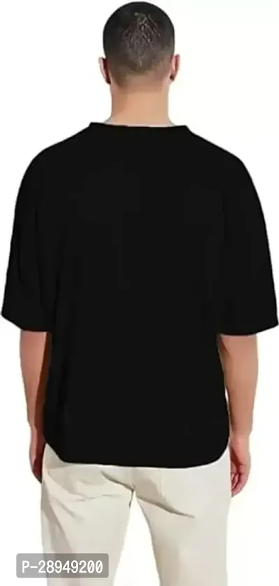 Stylish Black Cotton Solid T-Shirt For Men-thumb2