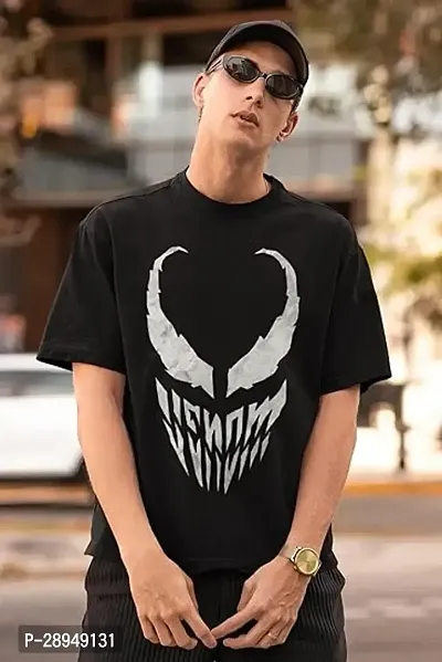 Stylish Black Cotton Printed T-Shirt For Men-thumb3