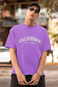 Stylish Purple Cotton Printed T-Shirt For Men-thumb1