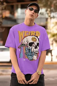 Stylish Purple Cotton Printed T-Shirt For Men-thumb1