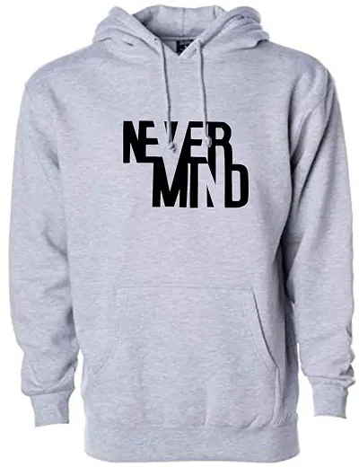 More & More Unisex-Adult Cotton Hooded Neck Never Mind Printed Hoodie