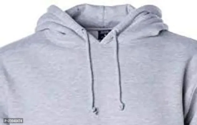 Men's Polyester Full Sleeves Hooded Neck Comfortable Solid Sweatshirt Hoodies-thumb4