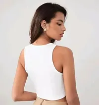 Classic Polyester Solid Crop Tops for Women-thumb4
