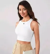 Classic Polyester Solid Crop Tops for Women-thumb1