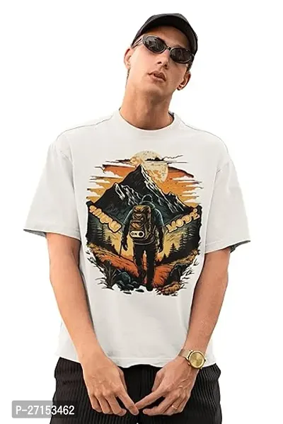 Classic Cotton Round Neck Half Sleeves Graphic Printed Oversize T-shirt