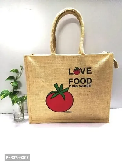 Eco Friendly Beige Jute  Multipurpose Tote Bags For Women-thumb0