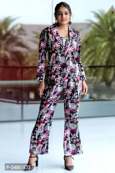 Classic Crepe Printed Co-ord Sets for Women, 3 Piece Set