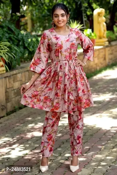 Classic Cotton Blend Printed Co-Ord Set for Women