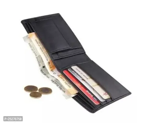 Stylish Artificial Leather Black Solid Wallet For Men-thumb0