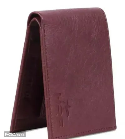 Stylish Artificial Leather Maroon Solid Wallet For Men-thumb0