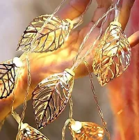 GATRADMA Gold Covering Leaves Shape Mini String LED Fairy Lights for Indoor and Outdoor Decoration with 2 Pin Power Plug-thumb2