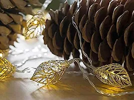 GATRADMA Gold Covering Leaves Shape Mini String LED Fairy Lights for Indoor and Outdoor Decoration with 2 Pin Power Plug-thumb4