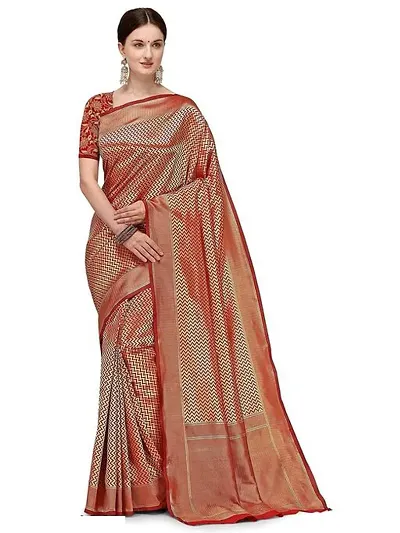 Trending Art Silk Saree with Blouse piece 