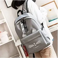 Anu Fashion Stylish Trendy Fashion Waterproof Women Girls Backpack Korean Design Drawstring Chain travel College Office Bag Laptop Backpack (Grey)-thumb1