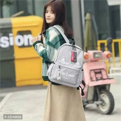 Anu Fashion Stylish Trendy Fashion Waterproof Women Girls Backpack Korean Design Drawstring Chain travel College Office Bag Laptop Backpack (Grey)-thumb3
