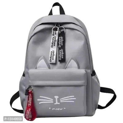 Anu Fashion Stylish Trendy Fashion Waterproof Women Girls Backpack Korean Design Drawstring Chain travel College Office Bag Laptop Backpack (Grey)-thumb0
