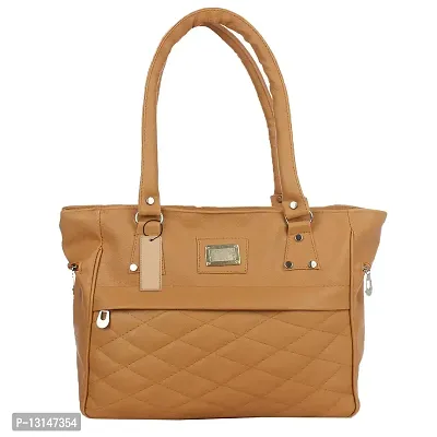 Anu Fashion Women Stylish Synthetic Leather Casual Handbag (Beige)