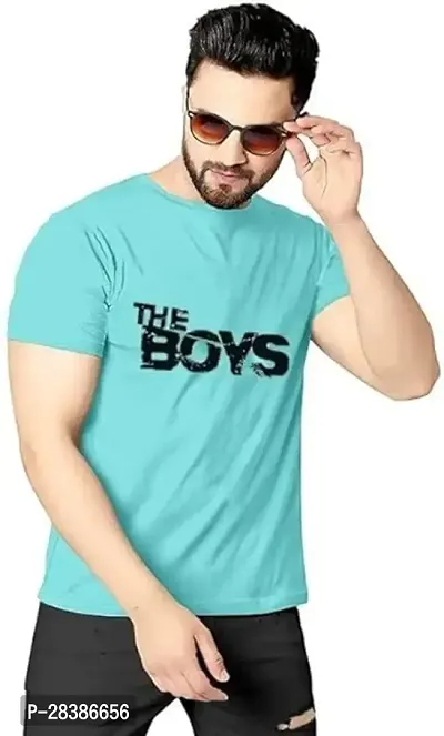 Stylish Cotton Blend Printed Round Neck T-Shirt for Men