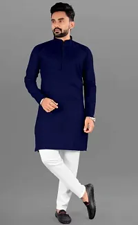 Simran Creation Men's Casual Regular Fit Solid Cotton Kurta for Men, Men's Kurta, Men's Casual Kurta-thumb2