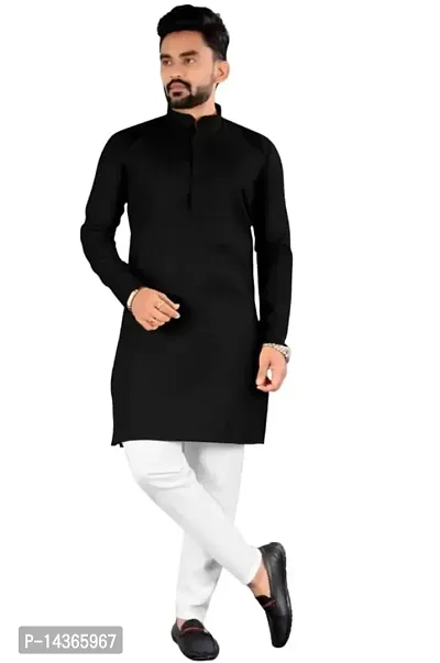 Simran Creation Men's Casual Regular Fit Solid Cotton Kurta for Men, Men's Kurta, Men's Casual Kurta